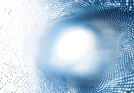 Abstract technology background with white and blue colors, vector illustration. Futuristic digital circular pattern for business presentation or data visualization concept design. --ar 22:15 --v 6.1 Job ID: 6f4669be-a3f1-45dd-8ca5-f3d1015e2020の素材