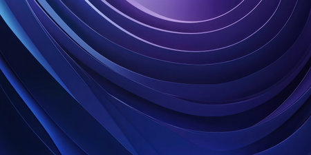 abstract background with blue gradient, with curved shapes, for presentation design in the style of shapes and curves, shadows and highlights, 3d rendering, cinema4D, cartoonish, minimalistic, simple, dark purple background, 20 megapixels, vector art, monochrome, depth of field, 58mm lens, f/6.0, ambient lighting, focus on center of composition, wide angle, low camera position, isometric view, octane render, hyper realistic --ar 2:1 --v 6.1 Job ID: f523e1c5-9b30-4793-9fda-a3b4ac2139d4の素材