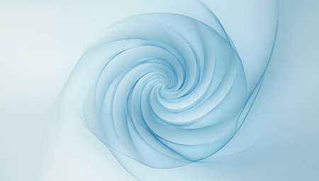Abstract blue glass spiral on a light background, close-up. The concept of creativity and innovation in design. Vector illustration with a gradient. Background for a presentation or poster. A minimalist composition, isolated on a pastel background. --ar 53:30 --v 6.1 Job ID: ded572bd-04b8-4010-9c16-eb4d47303085の素材