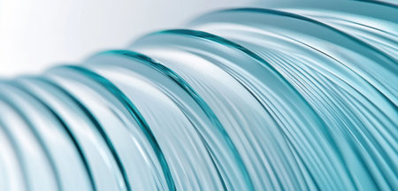 Abstract glass with curved lines in the background, featuring a blue and white gradient color scheme, in a minimalist style with a flat design and a light background. The image is of high resolution, high quality, and high detail, with a close-up, product photography-like perspective, resulting in a hyper-realistic and hyper-detailed appearance. --ar 21:10 --v 6.1 Job ID: 28fab196-4b53-4806-9a81-bc27988aac7bの素材