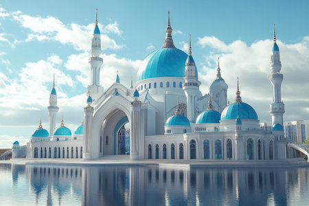 Cool leggings in the style of Kazan, a Tatar cyberpunk-inspired mosque building with blue domes and white minarets. --ar 3:2 --v 6.1 Job ID: e06c78ab-5dfc-4a3c-add8-59eed00d1252の素材