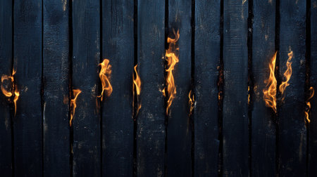 Black wooden banner background with a burning texture, close-up. Black wooden wall pattern for design and text. --chaos 30 --ar 16:9 --v 6.1 Job ID: a08c6ab1-362f-4cfe-ae7f-5c195a54ed82の素材