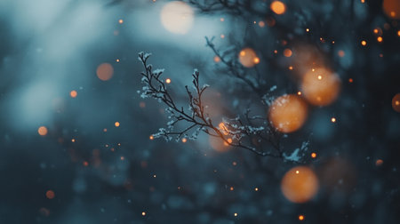 Abstract background with bokeh lights and snowflakes, creating an enchanting winter wonderland for Christmas or New Year's design. The soft blue tones add to the magical atmosphere of the holiday celebration. Close-up shooting, 4K, ultra-realism, high detail, in the style of Kodak Ektar, stock photography. --chaos 30 --ar 16:9 --v 6.1 Job ID: e9ba8c7b-d774-4d9f-8e3f-db16238e4c45の素材