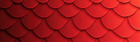 Red background, Chinese-inspired pattern with a fish scale texture, flat vector illustration. The red color is bright and vibrant, creating an atmosphere of joy for the New Year celebration. A seamless, repeating design with a high-resolution pattern. Red gradient background, high detail, flat lay. --ar 10:3 --v 6.1 Job ID: ca06d33f-d0f6-4ed2-9d62-3c257fe19137の素材