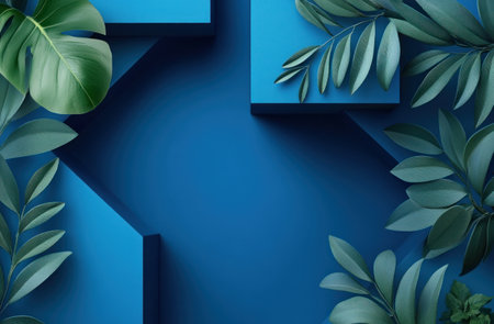 Blue background with abstract geometric shapes, creating an elegant and modern wallpaper design for your presentation or packaging designs. The blue color scheme adds depth to the scene, while the angular patterns add visual interest. An ultra-realistic photograph captured in high-resolution 3D rendering, this commercial photography piece is in the style of [Artist name]. --ar 23:15 --v 6.1 Job ID: e1d2976a-2962-4ff3-a1b2-2274f69bfa6dの素材