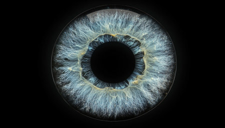 A giant eye in space, the iris is blue and glowing with an inner radiance; the black background is filled with stars, and a galaxy can be seen within it. The overall tone conveys cosmic beauty and mystery. High-resolution, realistic style, vibrant colors. --ar 53:30 --v 6.1 Job ID: 3b6720b0-f56c-47c1-97cf-7a6fc3ae6adbの素材