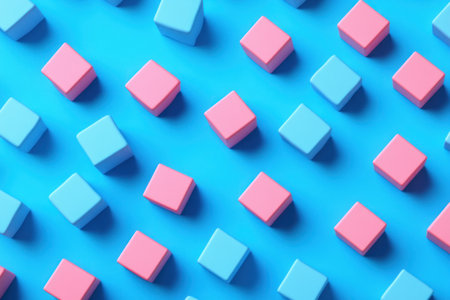 3D isometric cubes on a blue background, in a minimalistic style, with a flat design, high-resolution photography. --ar 3:2 --v 6.1 Job ID: c5c1443b-1c43-42fb-a02a-a2b8f12c1b0aの素材