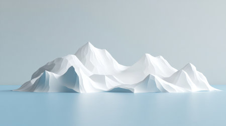 A paper model of an abstract landscape with geometric shapes and patterns, created using the CAD software interface. The design features intricate origami-style folds that create depth in its structure. It is rendered against a light blue background to highlight the detailed textures on each surface. --chaos 30 --ar 16:9 --v 6.1 Job ID: 347bfd26-e408-426e-835c-89992c931627の素材