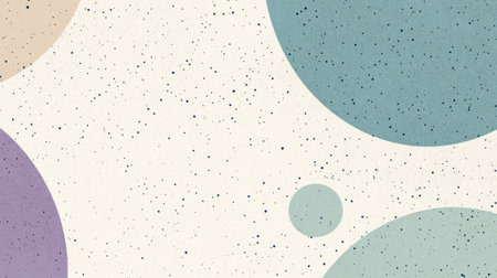 Abstract background with three large white circles in blue, purple, and green colors on the right side of the screen. The shapes create an elegant design that adds contrast to the light gray color of the wall behind it. This simple yet striking composition is perfect for creating visual impact without being too busy or cluttered. It can be used as a digital backdrop, wallpaper, banner, cover, or presentation. --chaos 30 --ar 16:9 --v 6.1 Job ID: 6f456498-52ef-4f08-8002-3205ded0860aの素材