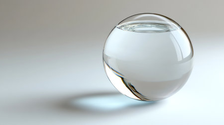 A glass sphere, 3D rendering, in the style of C4D, white background, minimalism, minimalist composition, high resolution, simple background, high detail, professional photography, depth of field, super wide-angle lens, side view, pure color, pure light blue and gray gradient background, soft lighting, perfect ambient light, cinema-grade quality. --chaos 30 --ar 16:9 --v 6.1 Job ID: 0df2506d-e178-414b-9d14-d48dd2773e12の素材
