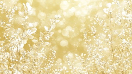 White fireworks in the yellow sky, blurred background of golden plants and flowers, white smoke filled. The foreground is blurry fireworks, creating an atmosphere full of joy for New Year's Eve in the style of Claude Monet. --chaos 30 --ar 16:9 --v 6.1 Job ID: 6195c92c-be0c-4df1-8b8d-4fcd1b5be7b5の素材