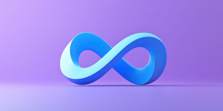 3D render of a simple, minimalistic, abstract, modern logo with two intertwined blue curves on a purple background, in a 2D illustration style, with simple shapes and lines, vector art, smooth textures, no shadows, gradient colors, and a flat design. --ar 2:1 --v 6.1 Job ID: aa6bf8b2-5f1e-4812-9bb8-1674d41d6d65の素材
