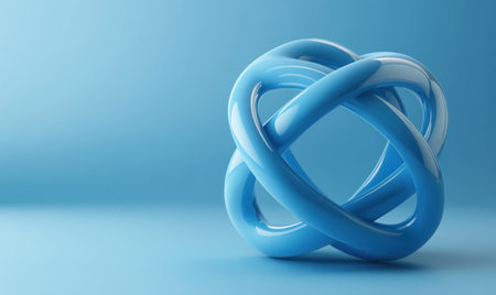 3D render of a simple blue, ball-shaped symbol with three interwoven rings on the background, a simple design in the style of minimalism, 2D vector illustration, blue solid color background, high resolution. --ar 5:3 --v 6.1 Job ID: 77e1ec2e-bd66-44fa-a695-c626f55f5d05の素材