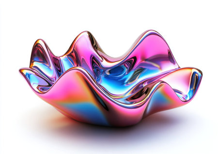 3D render of an abstract, colorful shape with a metallic surface, isolated on a white background. 20 megapixels, fluid design, 58 mm lens, Octane rendering, 4D render, 60 Hz, high resolution, sharp focus, low contrast, hyper-realistic, hyper-detailed, hyper-saturated, volumetric lighting, natural shadows, professional photography, in the style of Fujifilm Pro 400H. --ar 7:5 --v 6.1 Job ID: 708966f9-0005-4031-9c7b-00757265ea17の素材