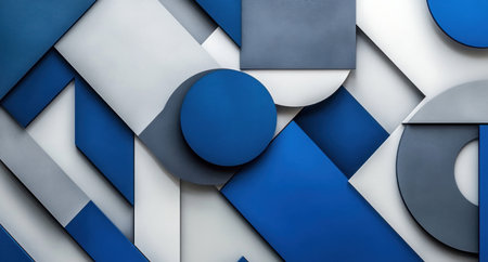 3D render, abstract background with blue and gray elements, minimalist geometric design, sharp edges, high resolution, high detail, sharp focus, studio lighting, low contrast, clean sharp focus in the style of Mondrian. --ar 28:15 --v 6.1 Job ID: 7803d97c-5130-4973-a4cb-628274b80287の素材