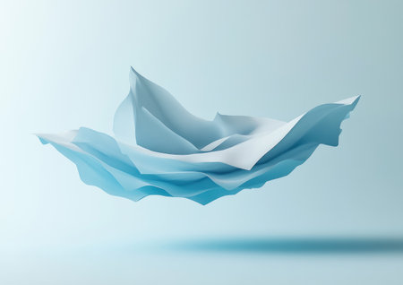 3D render of a cyan blue gradient floating shape, low poly, created in Blender 2.4, in the style of Cinema 4D. --ar 7:5 --v 6.1 Job ID: b4fdabeb-852b-4ac5-ab67-aa1316f06215の素材