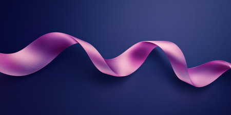 3D render of a colorful abstract ribbon on a purple background, vector illustration design for a banner or poster with copy space, motion and fluid concept. Isolated on a dark blue background. Minimalist style. Abstract shape, wavy line. Vector illustration. --ar 2:1 --v 6.1 Job ID: deaa8717-5cbe-4e24-9b7b-702ea9cca4adの素材