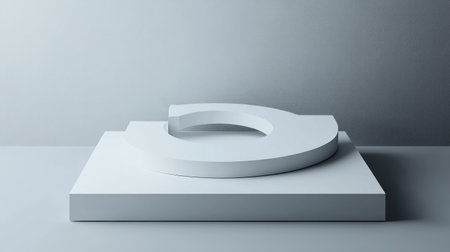 A white flat surface with an S-shaped metal piece in the middle, against a gray background with high-definition details. One end of the surface is open, forming a wide opening for another object. A long curved line runs across the top from left to right. There are no text or other elements present. The design has a minimalist style with a 3D rendering effect. This design adds visual focus while maintaining simplicity. --chaos 30 --ar 16:9 --v 6.1 Job ID: 6936bf7a-33e2-46d8-ab6f-da9a6a9c667aの素材