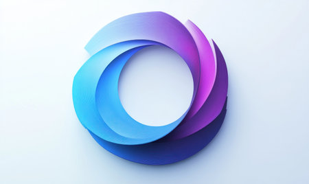 3D render, abstract background with a blue and purple gradient. Minimalist design element. Abstract spiral or curved shape in a modern style. Vector illustration for a web banner, poster, or presentation. High resolution, sharp focus, intricate details, soft lighting, natural colors, professional color grading, clean sharp focus, high detail. --ar 5:3 --v 6.1 Job ID: e6463e14-acd0-455f-9558-287786eac82eの素材