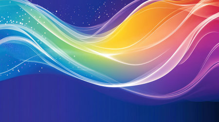 Vector background with colorful gradient shapes in blue, purple, green, and pink. Smooth curves, minimalistic style, simple shapes, soft edges, subtle gradients. Vector illustration, 2D graphics, flat design. High resolution, high detail, high contrast. Close-up, front view, on a dark blue background. --chaos 30 --ar 16:9 --v 6.1 Job ID: 83d280d5-9c24-4c16-ad53-600dba6a9b36の素材