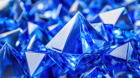 Blue triangles flying in the air, simple background, blue tone, geometric shapes, 3D rendering style, high resolution, high detail, high quality, high definition, high sharpness, high focus, high dynamic range, high color saturation, hyper-realistic, hyper-detailed, hyper-realism. --chaos 30 --ar 16:9 --v 6.1 Job ID: 31820648-6bb5-42e9-bb79-af86ff3836ebの素材