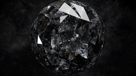 3D render of a dark, abstract, low-poly sphere with a minimalistic black background. --chaos 30 --ar 16:9 --v 6.1 Job ID: a772183d-3390-4172-9b97-9cd60054b285の素材
