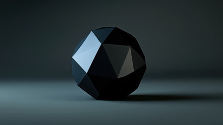 3D render of a dark, abstract, low-poly sphere with a minimalistic black background. --chaos 30 --ar 16:9 --v 6.1 Job ID: a772183d-3390-4172-9b97-9cd60054b285の素材