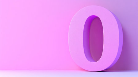 Isometric, minimalist illustration of the number zero, with a light purple background, simple shapes, and an isotype design. Created using 3D rendering software, such as Cinema 4D or Blender, resulting in a high-resolution image. --chaos 30 --ar 16:9 --v 6.1 Job ID: 0d162018-a665-4f83-97cc-c45d3ffcfdbbの素材