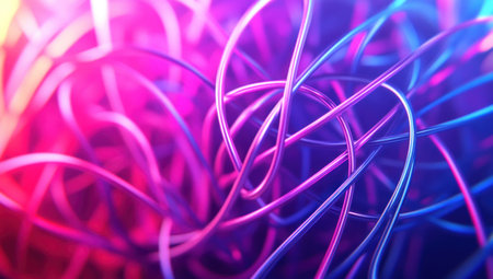 3D render, abstract background with colorful spiral lines and curves in blue, purple, and pink colors. --ar 53:30 --v 6.1 Job ID: 345c1fa8-4ece-4f7a-a6d6-790232165502の素材