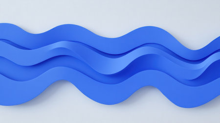 Abstract blue ribbon on a gradient background. Blue banner with a wavy shape, a vector illustration design element for a web poster or presentation in a minimal style. Vector illustration, isolated, close-up view. --chaos 30 --ar 16:9 --v 6.1 Job ID: 6a6f6679-a5de-4feb-8a34-7563b6d19ae7の素材