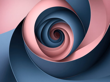 3D spiral background, dark blue and pink gradient, highly detailed, vector graphics, smooth lines, sharp edges, high resolution, flat design style --ar 4:3 --v 6.1 Job ID: c662eca8-a26d-4056-ada6-d349004373daの素材