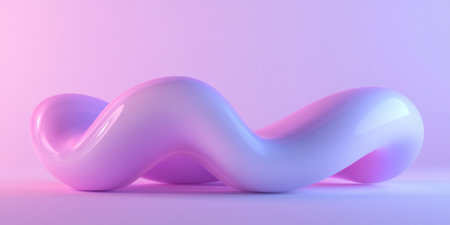 3D render, abstract background with a purple-blue gradient and curved shape for product presentation, banner, or cover design. Vector illustration, close-up view. --ar 2:1 --v 6.1 Job ID: 6c3aeac7-2cfb-4f84-8bdb-452afc927f00の素材