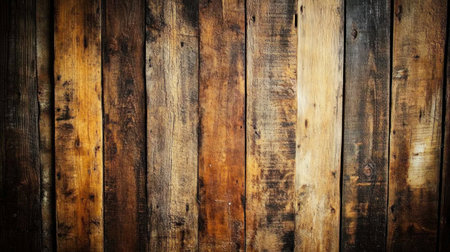 A wooden wall with weathered wood planks, showcasing the natural grain and texture of aged pine wood for rustic backgrounds or architectural design elements. The aged dark brown color adds depth to your visual composition. This is an ultra-realistic photograph captured by a Sony Alpha A7 III camera using a Canon EF 24-70mm f/2.8L II USM lens at a focal length of 38mm. --chaos 30 --ar 16:9 --v 6.1 Job ID: 256c0b2f-c2bf-4cea-b033-935e5710c957の素材