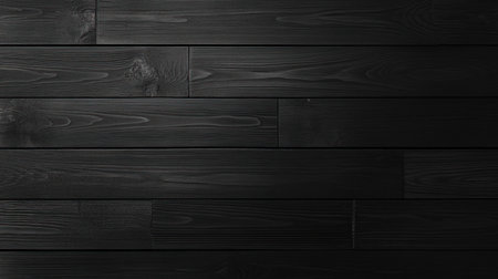 Black background with a flat black shingle texture, a seamless pattern for design and decoration. Black-colored wood banner template. Top view of a dark wooden wall background with horizontal elements. Design element for wallpaper or a website. --chaos 30 --ar 16:9 --v 6.1 Job ID: 1ba157be-ac41-470c-be9c-57fcedb68648の素材