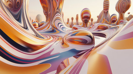 Colorful fluid waves, white background, 3D rendering, colorful liquid waves with a glossy texture, high resolution, high detail, a colorful color scheme, abstract design, futuristic style, digital art, fluid and dynamic lines. The shape of the rainbow-like water forms an S-shaped curve, resembling a river or stream flowing through space. It has an elegant appearance, giving people a sense of tranquility and harmony. --chaos 30 --ar 16:9 --v 6.1 Job ID: 03c528af-1e42-4c15-ab49-fe44962b2ab4の素材