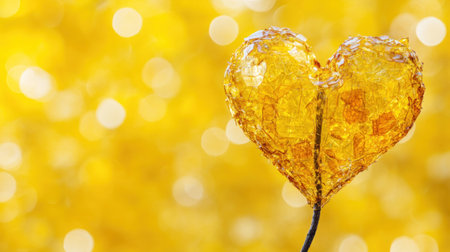Yellow background with heart-shaped bokeh, copy space for text, banner design --chaos 30 --ar 16:9 --v 6.1 Job ID: 3d895fae-c97d-4a4c-bdcd-51324c6bbfe8の素材