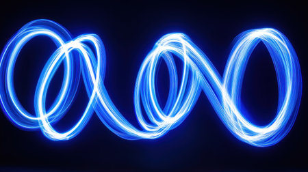 Vibrant blue background with flowing neon waves, creating an energetic and dynamic visual effect. Ultra-realistic photograph captured in high resolution using a Sony Alpha A7 III, featuring a vibrant color palette. --chaos 30 --ar 16:9 --v 6.1 Job ID: bff3d821-5f86-4d73-8a18-304b0cfa0b51の素材