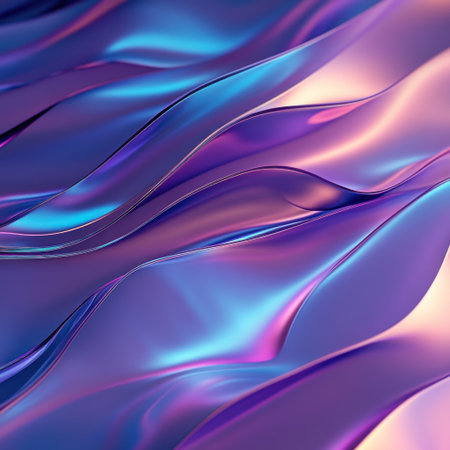 iridescent background, minimalistic design, colorful, phone wallpaper, purple and blue gradient, smooth curves, wavy lines, high resolution, high detail, hyper realistic, octane render, cinematic, volumetric light, depth of field, close up, macro photography, very detailed, shot with Sony Alpha A7 III --v 6.1 Job ID: 025ff497-6aa4-4e15-96d7-fb3aebc31033の素材