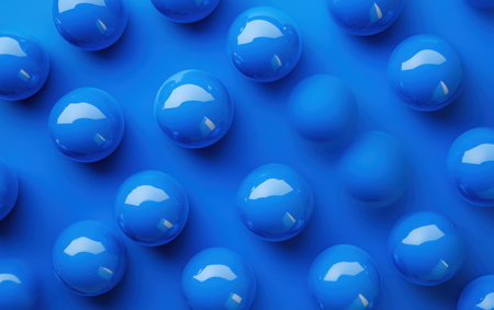 Blue bubbles on a blue background, close-up of spheres floating in the air. --ar 8:5 --v 6.1 Job ID: 087a1cc4-05f3-452a-9286-5dacf6c901f6の素材