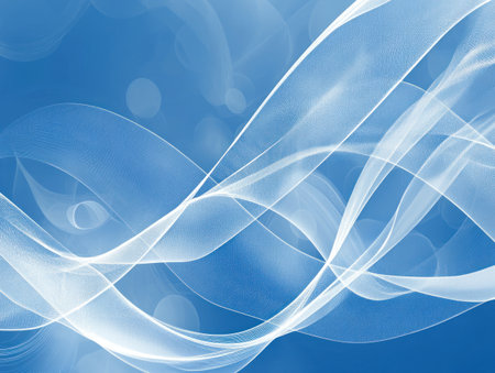 Blue background with abstract white lines and light effects, representing technology or digital innovation. --ar 4:3 --v 6.1 Job ID: 3f8b1fee-bf38-4403-85cc-235047f15dc0の素材