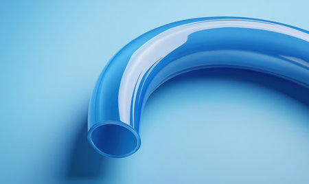 Blue curved tube, blue background, close-up, product design, 3D rendering, minimalist style, high-end texture, high-definition --ar 5:3 --v 6.1 Job ID: 5ff6fe81-6e78-4070-a5bc-a27e71569f20の素材