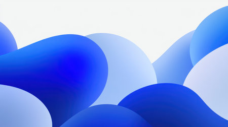 Abstract blue ribbon on a gradient background, a simple, minimalistic, flat vector illustration of an abstract shape with smooth edges, motion blur, high contrast, and a wide angle. --chaos 30 --ar 16:9 --v 6.1 Job ID: 70d8a844-d05b-4cb1-87ce-dab70069f664の素材