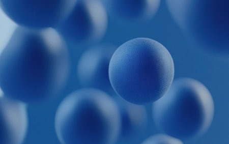 Blue bubbles on a blue background, close-up of spheres floating in the air. --ar 8:5 --v 6.1 Job ID: 087a1cc4-05f3-452a-9286-5dacf6c901f6の素材