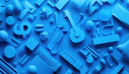 Blue background with simple shapes, blue rectangular icons, flat illustration style, minimalism, 3D rendering, high resolution, high detail, high quality --ar 26:15 --v 6.1 Job ID: 24712e5f-9755-4bd5-ae93-86823ecca88fの素材