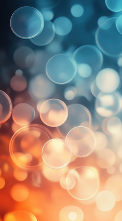A beautiful mobile wallpaper with soft colors and transparent glass circles, creating an abstract background. The design is minimalistic yet captivating, featuring a gradient of light blue to orange, symbolizing the vibrant energy that shines through each bubble in a mesmerizing display. This artwork brings together elements of simplicity, color contrast, and modern aesthetics for a visually appealing digital experience. --ar 71:128 --v 6.1 Job ID: 4edbae7b-96e0-46dd-a8be-d4874a924e5aの素材
