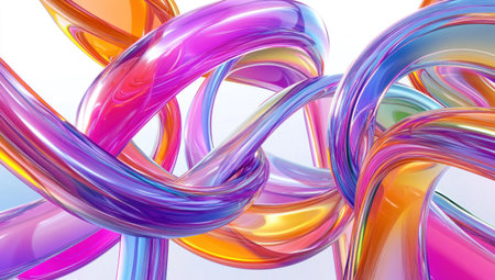 Colorful curved lines, 3D rendering, isolated on white background, colorful, purple blue green orange yellow pink color, fluid and dynamic composition, highly detailed, high resolution --ar 53:30 --v 6.1 Job ID: 85305711-b5b5-4e48-a32d-94adc3845335の素材