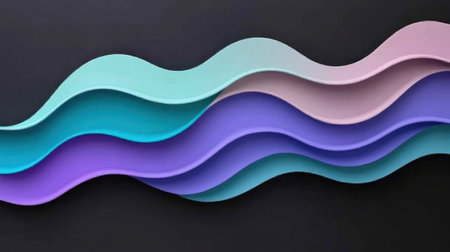 Black background, blue-purple-green gradient flowing lines, 3D rendering, created in C4D and Blender, rendered with OC renderer, high-resolution photography, minimalist style, flowing feeling, high detail, best quality, 8K --chaos 30 --ar 16:9 --v 6.1 Job ID: 30b06401-6572-473f-a0b1-f9f9770012bcの素材