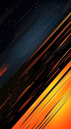Abstract orange and black background with lines, orange stripes, dark navy blue, gold, simple lines, dark sky-blue and light amber styles of mobile phone wallpaper. --ar 71:128 --v 6.1 Job ID: 5428cf6a-f6cc-4f18-b072-c50befe9e62aの素材