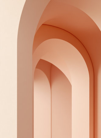 Minimalist abstract background for product presentation, with beige and pink colors, and 3D shapes with arches. --ar 11:15 --v 6.1 Job ID: 3cafb4cd-98c5-408a-bef5-ca2e1ad0fa7dの素材