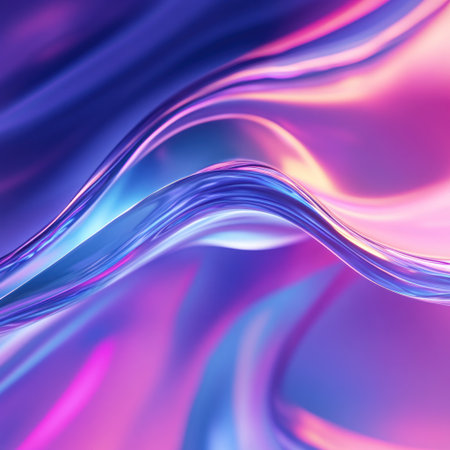 iridescent background, minimalistic design, colorful, phone wallpaper, purple and blue gradient, smooth curves, wavy lines, high resolution, high detail, hyper realistic, octane render, cinematic, volumetric light, depth of field, close up, macro photography, very detailed, shot with Sony Alpha A7 III --v 6.1 Job ID: 025ff497-6aa4-4e15-96d7-fb3aebc31033の素材